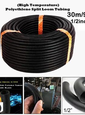 98ft Polyethylene Split Wire Loom Conduit Tubing Sleeve Cabl