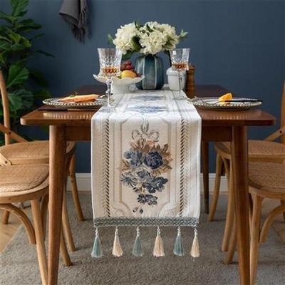 Modern Table Runners with Tassels for Wedding Tablecloth