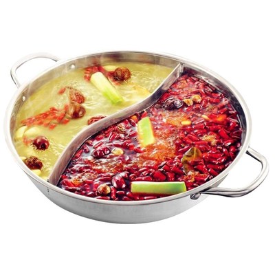 Stainless Steel Hot Pot Single-layer Flavor Divided Inductio