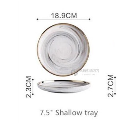 Gold Marble Dinner Plate Set Ceramic Kitchen Plate Tableware