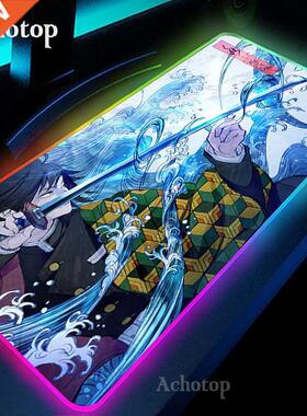 Anime Demon Slayer Mousepad Gaming Mouse Pad RGB LED Gamer M