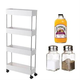 3-Tier / 4-Tier Slim Storage Cart Mobile Shelving Unit