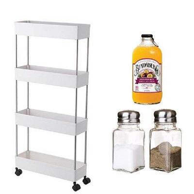 3-Tier / 4-Tier Slim Storage Cart Mobile Shelving Unit