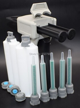 5pc 11 AB Glue Epoxy Mixing Nozzle Tip   2pcs 50ml Dual Car