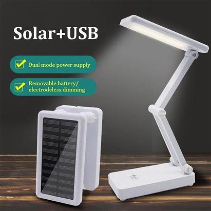 USB Solar Desk Lamp Adjustable Dimming Portable Lamp Solar