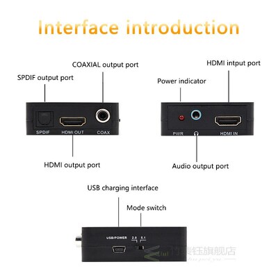 HDMI Audio Splitter to 3.5mm jack SPDIF COAXIAL out Amplifi