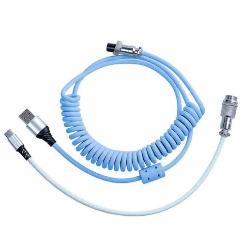 Coiled Type C USB Cable for Mechanical Keyboard Aviator Conn