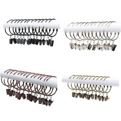 20 Pcs Metal Openable Drapery Clips with Rings Bath Curtain