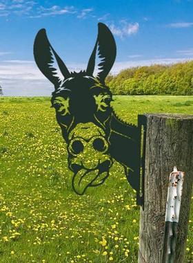 Garden Easel Piles Metal Donkey Silhouettes Decoration