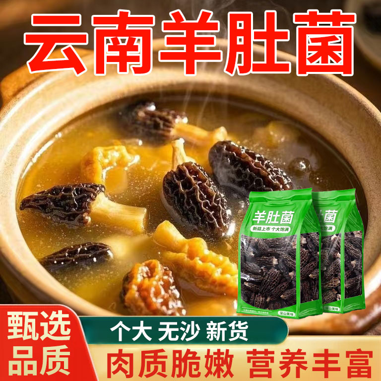羊肚菌新鲜虫草花煲汤食材干货汤包云南菌菇野生茵滋补菌肉炖汤