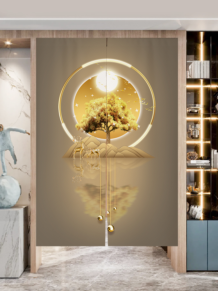 轻型豪华风格简约门帘隔断门帘无冲孔家居卧室浴室门帘隔断悬挂门