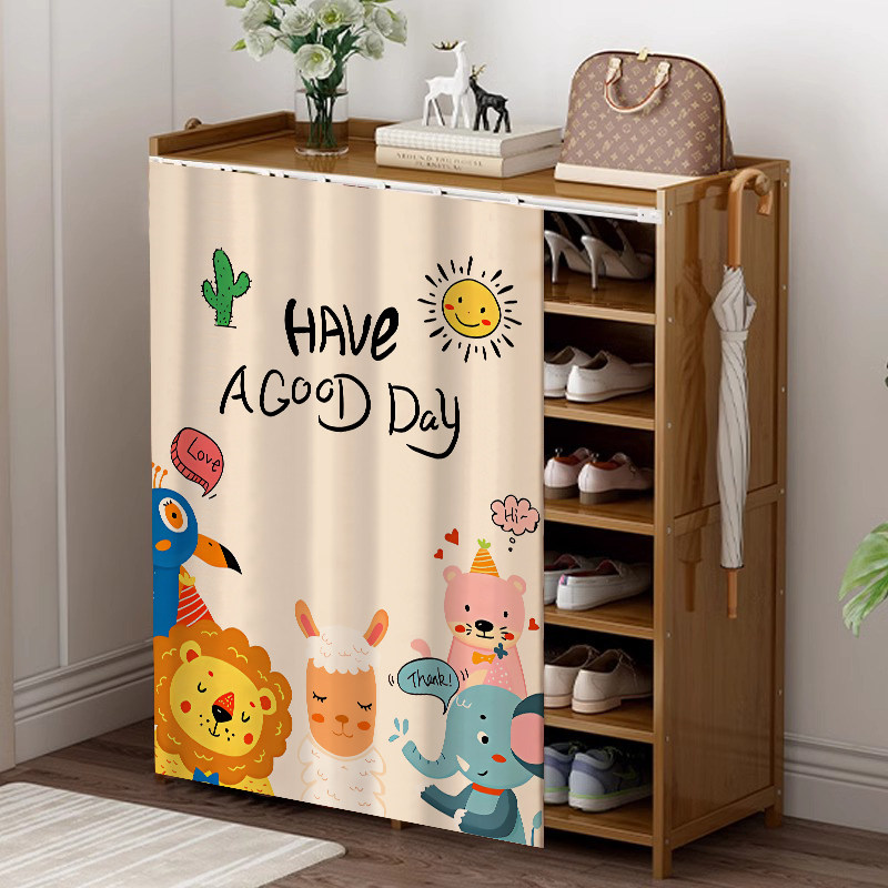 鞋柜置物遮挡帘滑轨式拉帘柜子书架货架橱柜防尘布帘杂物遮丑帘子,居家布艺,洗衣机罩,淘宝优惠券,粉丝福利购,淘宝优惠卷