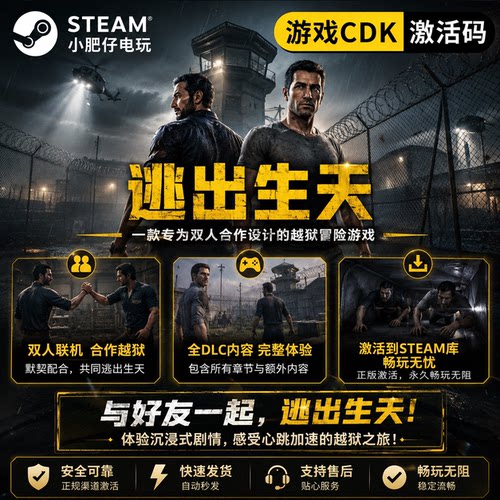 Steam逃出生天自己号玩可正版联机远程同乐A way out终极版出租