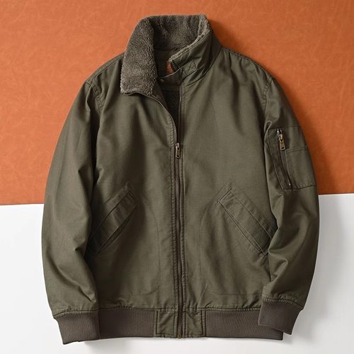 BOZZ BURY~重磅 柔软不生硬！羊羔绒外套男加厚立领美式工装棉衣