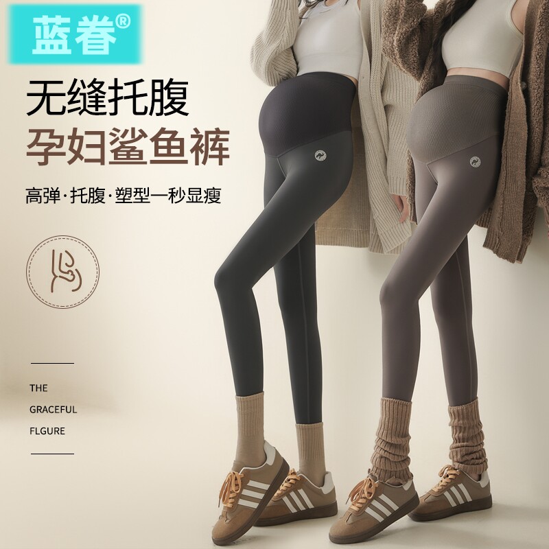 孕妇鲨鱼裤打底裤春秋季外穿瑜伽裤子孕妇秋季不勒肚子2025新款