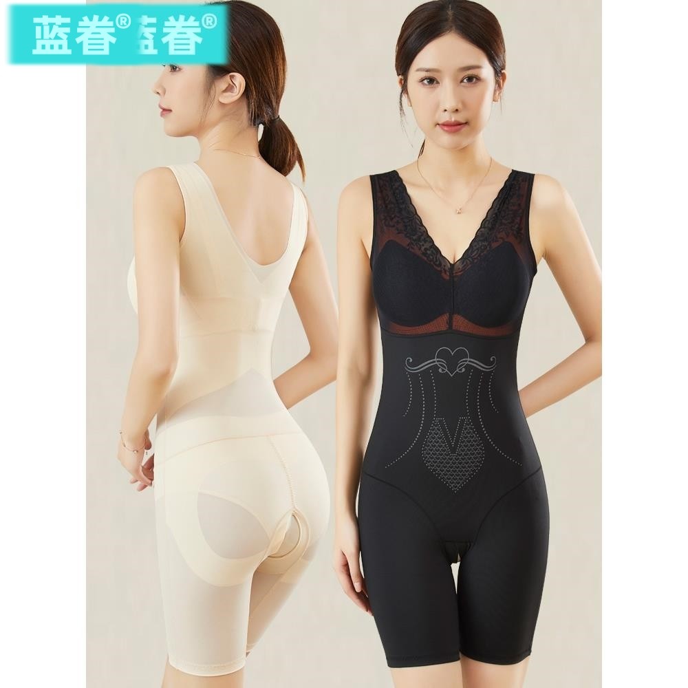 免穿带文胸连体塑身衣产后收腹紧身托胸束腰束身提臀收小肚美体衣