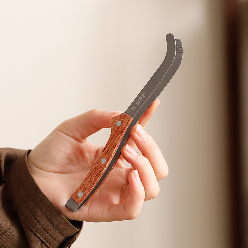 纯钛茶夹高档黑檀木手柄防烫夹子