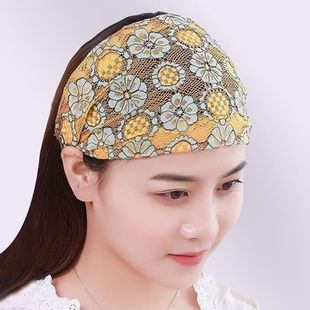 韩版薄款蕾丝宽边发带遮白发头套束发头巾头带镂空时尚发卡发箍女