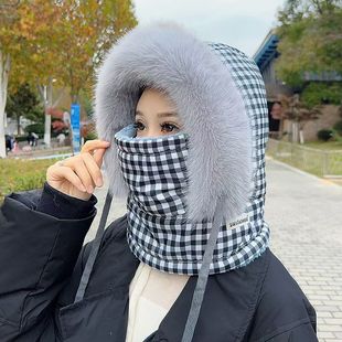 冬季保暖雷锋帽子加绒加厚防寒面罩围脖一体帽户外防风骑行包头帽