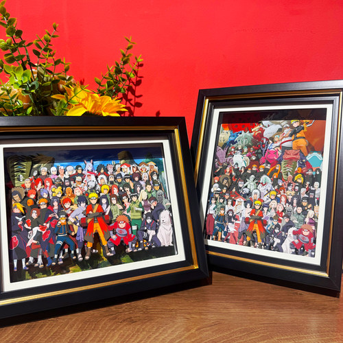 火影忍者全家福3d立体画卡通动漫周边手办生日礼物二次元相框挂画