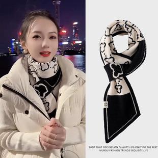 围巾女款2025新款冬护颈防风高级感围脖护颈脖套羽绒服防脏领子