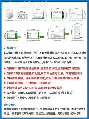 亿佰特LoRa无线串口射频收发模块433通信自动中继组网SX1262/1268