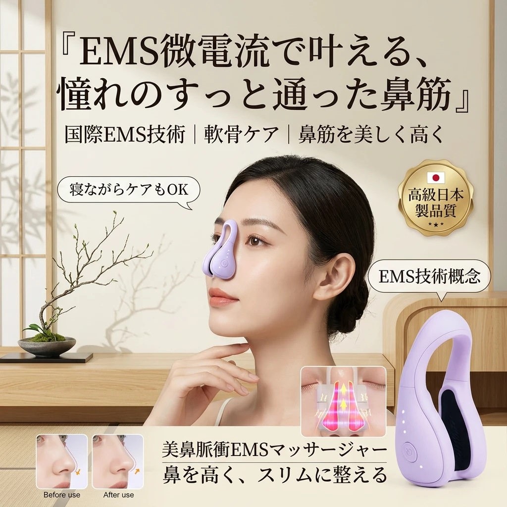 日本美鼻夹微电流美鼻器震动高鼻梁器挺鼻器SO鼻鼻翼EMS脉冲美鼻