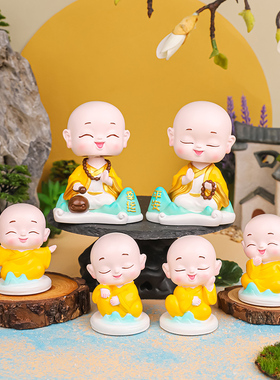 全越福运小和尚桌面摆件树脂家居