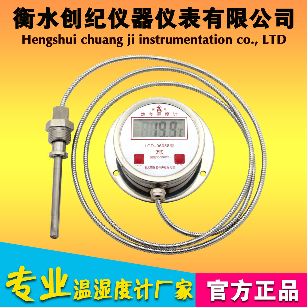 数显温度计不锈钢带PT100长线探头高温低温数字电子温度表DTM-491