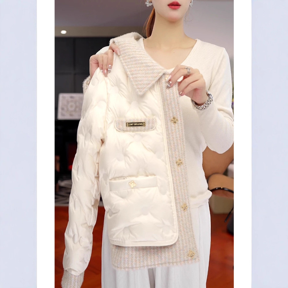 韩系小香风轻薄羽绒棉服