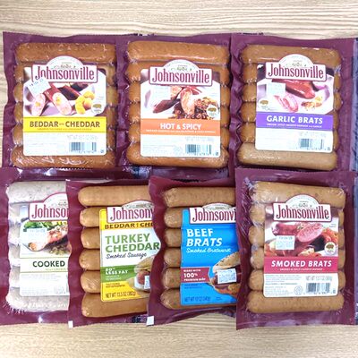 Johnsonville turkey cheddar smaked beef brats smoked sausage