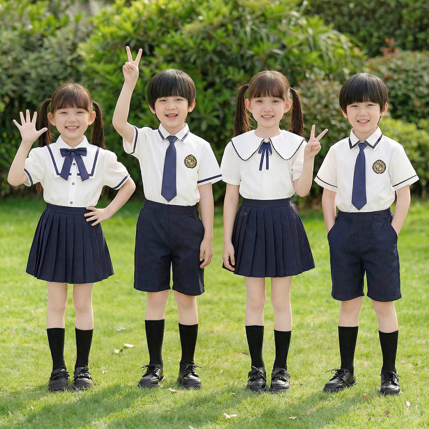 幼儿园园服夏装英伦学院风小学生班服夏季毕业照六一儿童校服套装