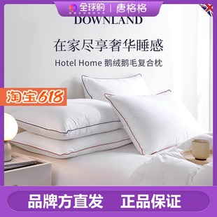 DOWNLAND白鹅绒高端枕头护颈椎助睡眠颈椎枕头枕芯羽绒枕头芯