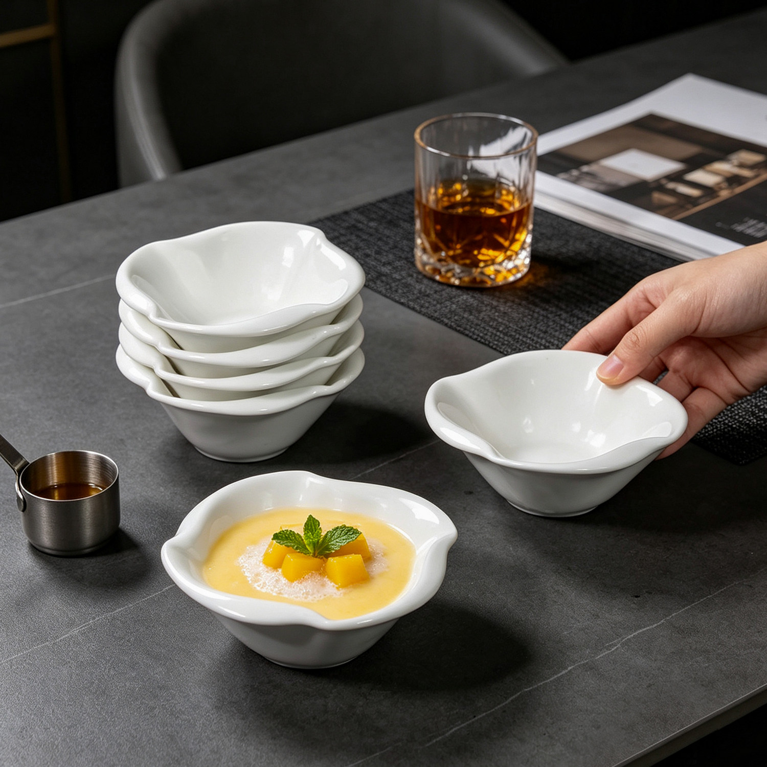 养生粥碗精致奶茶店专用甜品碗南瓜粥碗早餐碗商用创意港式糖水碗图片