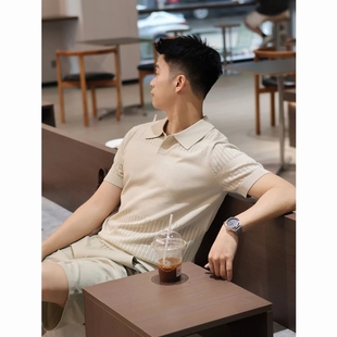 夏 Cornelya老钱风 冰爽丝慵懒极简百搭高智感针织衫 POLO短袖