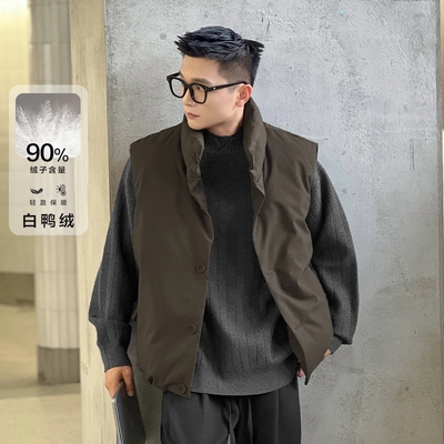 二十二号穿搭【冬日暖阳新国标90白鸭绒立领马甲男秋冬保暖羽绒服