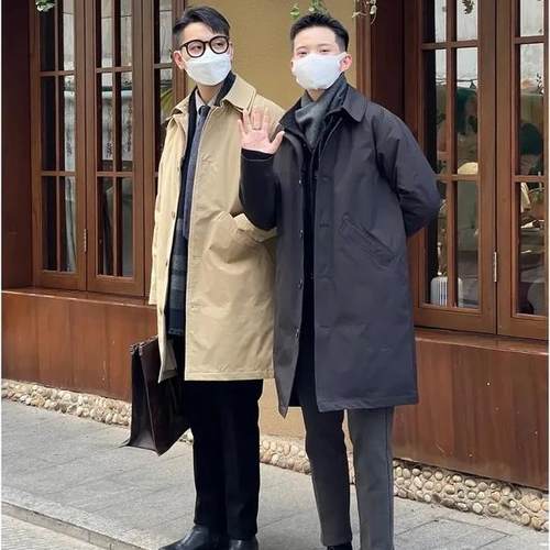 单排扣风衣款双层领设计白鸭羽绒