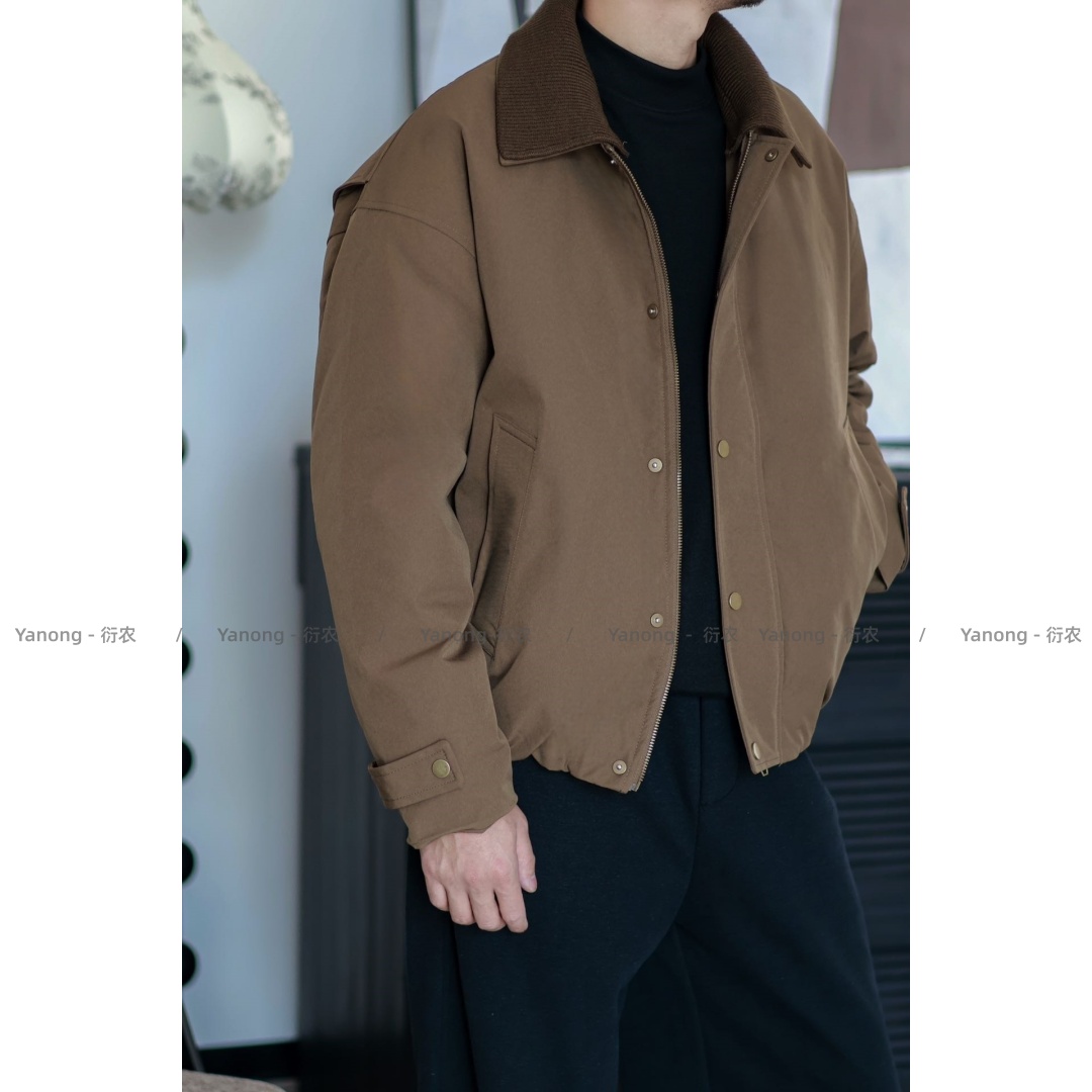 巴恩风90绒羽绒服男翻领防风冬季