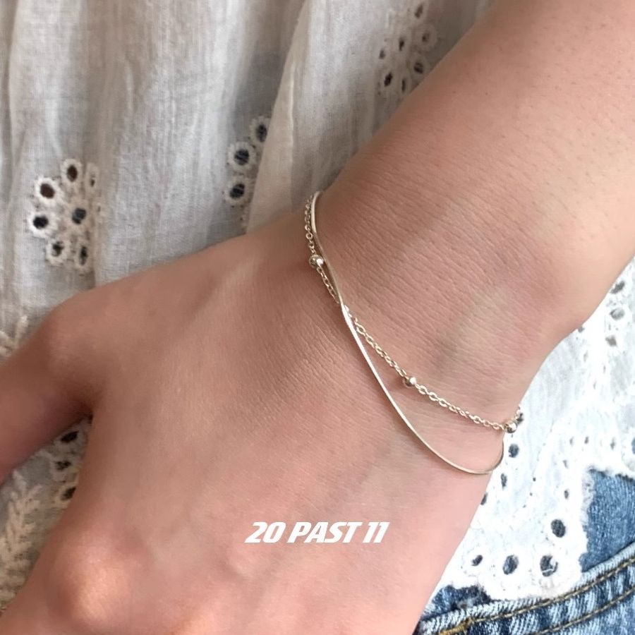 20past11银色双层银珠蛇