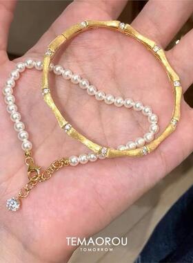 精致设计珍珠手链小众高级ins经典奶油白baby不掉色超仙叠戴百搭