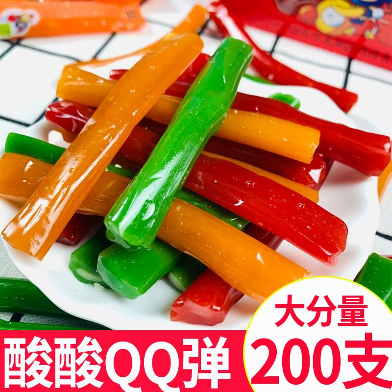 酸Q棒软糖水果味软糖夹心粘牙糖酸棒童年怀旧小零食糖果拉丝糖