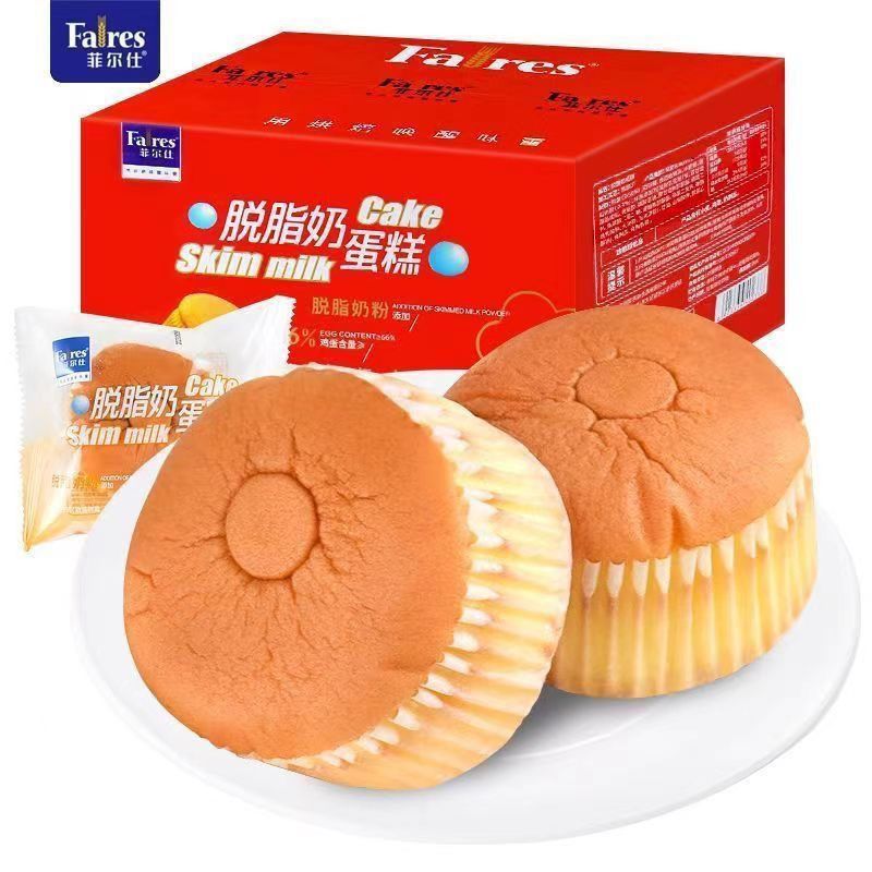 菲尔仕脱脂奶香蛋糕新日期营养面包代餐糕点休闲零食品下午茶点心