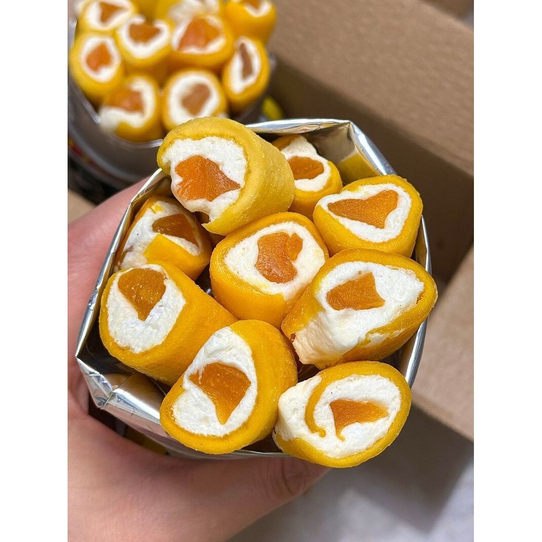 七分乐芒果棉花糖黄桃心高颜值解新品馋糖果水果软糖网红小零食