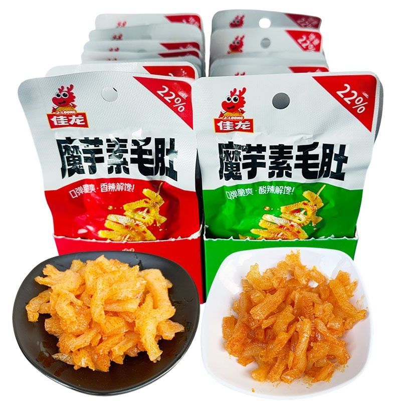 佳龙魔芋爽素毛肚香辣麻辣魔芋丝辣条小零食夜宵解馋小吃休闲食品