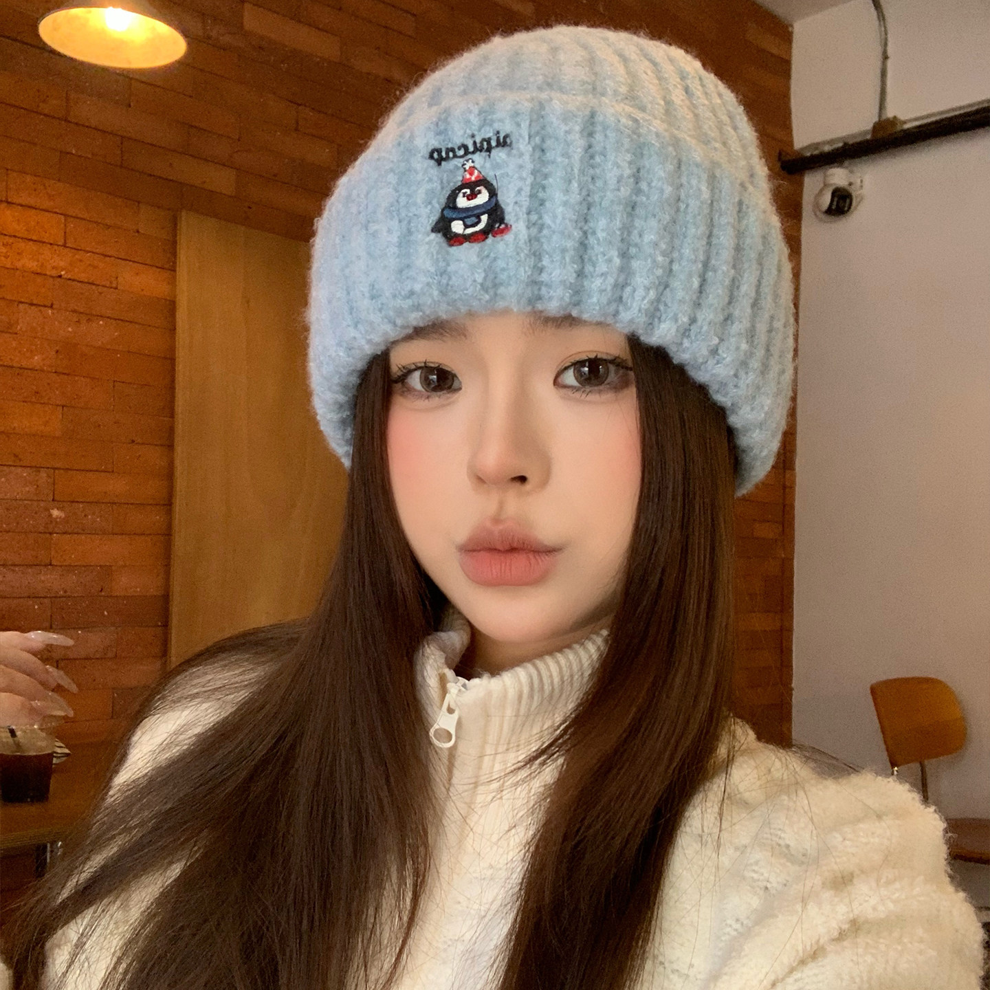 大头围保暖护耳毛线帽针织帽子女