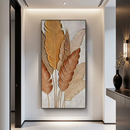 玄关手绘油画家大业大走廊过道尽头大芬村挂画入户正对门肌理壁画