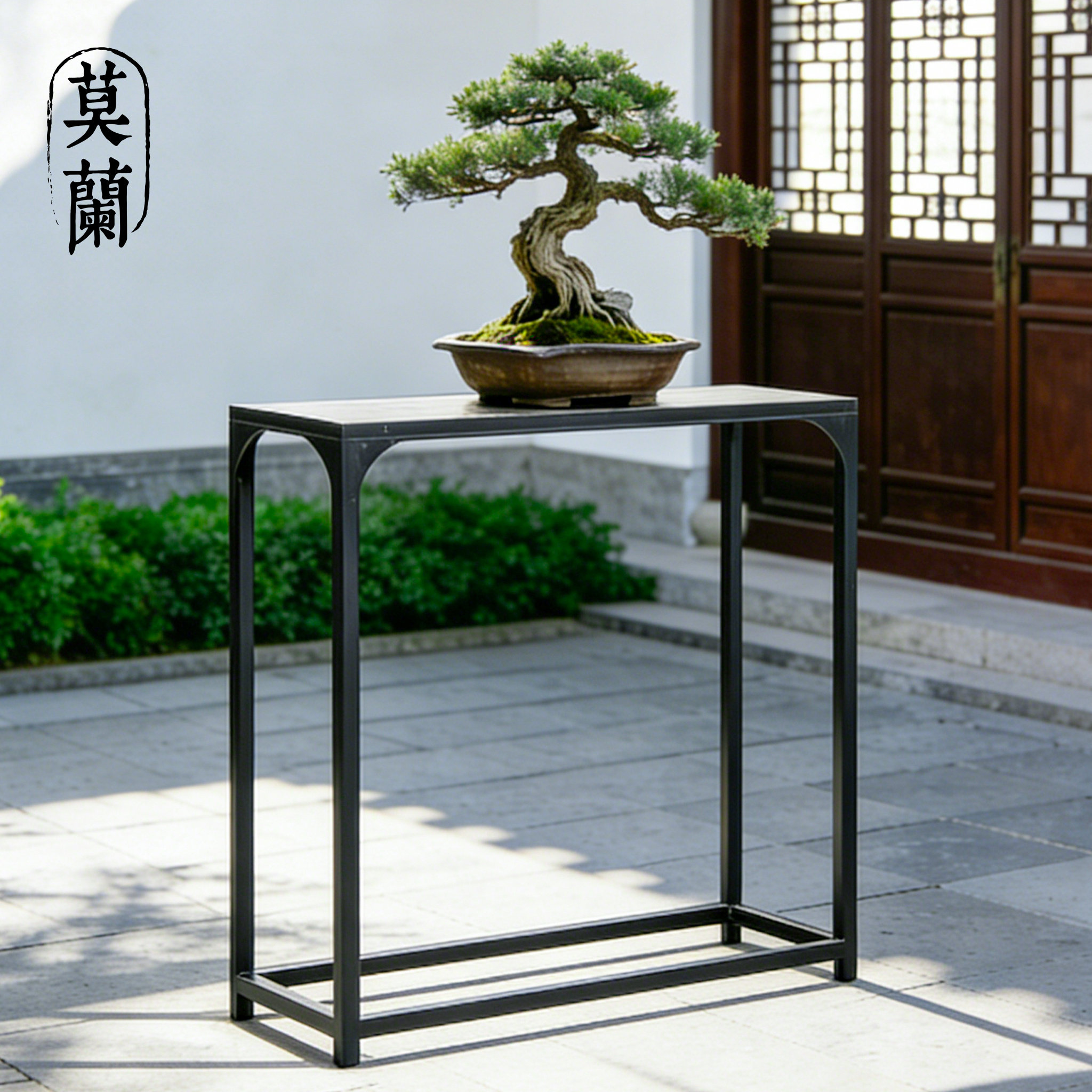 长条盆景花架铝合金户外置物架防水盆景架户外花架阳台花架huajia
