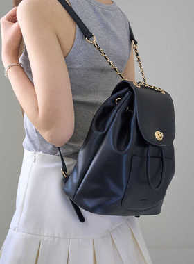 旅行24 ALKI ALKA设计师款高品质PU韩国双肩包手工包链条背包