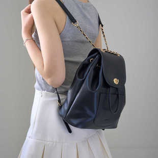 旅行24 ALKI ALKA设计师款高品质PU韩国双肩包手工包链条背包