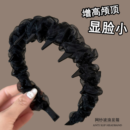 黑色网纱发箍日常外戴洗脸发卡